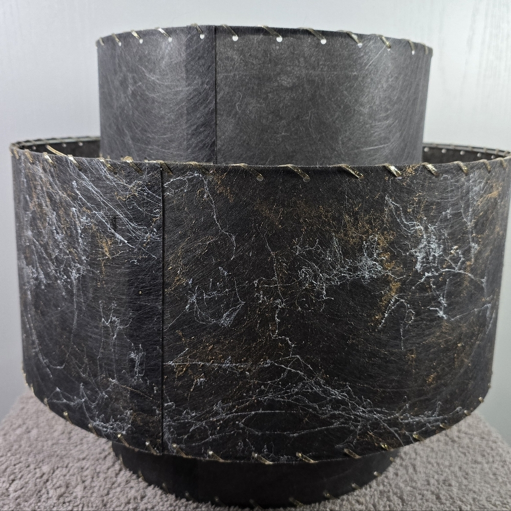 VINTAGE STYLE 3 TIERED DRUM LAMPSHADE - Picture 2 of 12